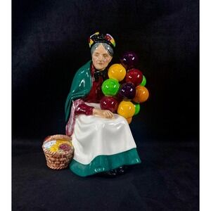 Royal Doulton The Old Balloon Seller Ceramic Figurine HN 1315 Retired 7.5" Tall‎